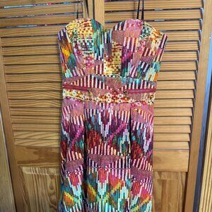 Guess Marciano Strapless Multicolor Fit and Flare Dress Size 2